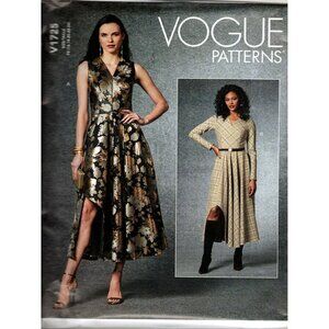 Vogue V1725 Misses 16 to 24 Shark Bite Hem Dress UNCUT Sewing Pattern